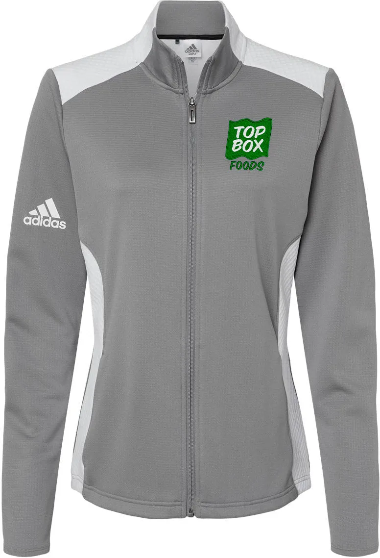 Adidas Ladies Textured Mixed Media Full-Zip Jacket