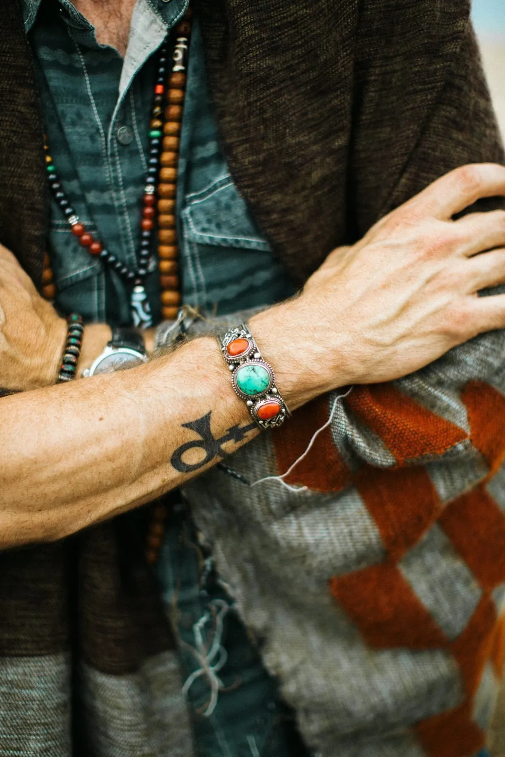 Antique Tibetan Turquoise Prosperity Bracelet