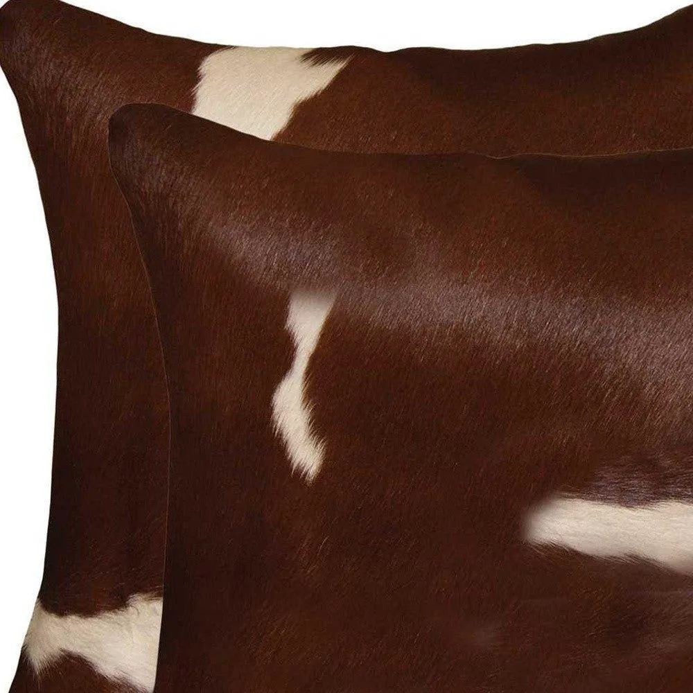 Brown & White Cowhide Pillows