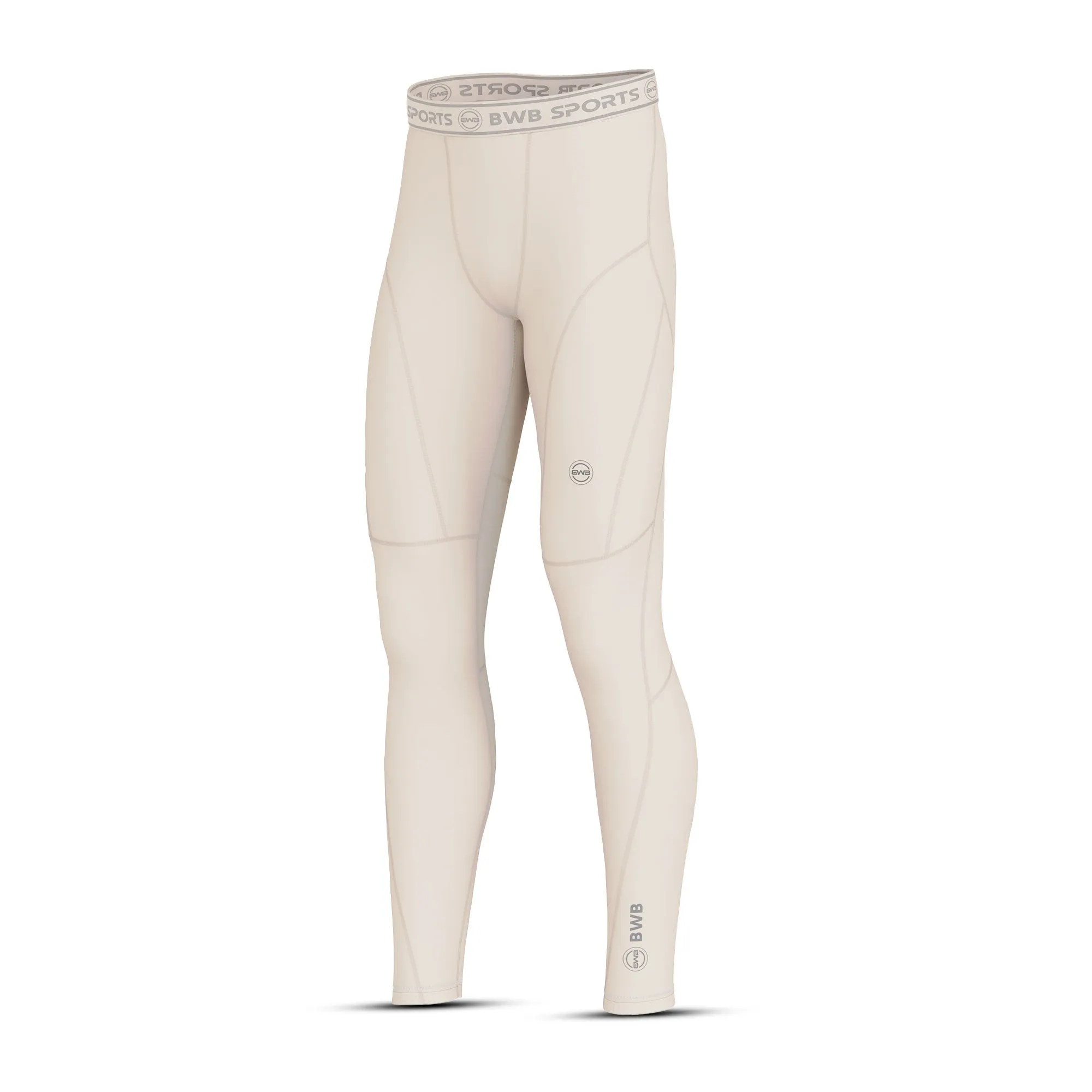 BWB Men's Beige Compression Baselayer Leggings