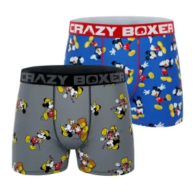 CRAZYBOXER Disney Mickey Mouse Men's Boxer Briefs (2 Pack)