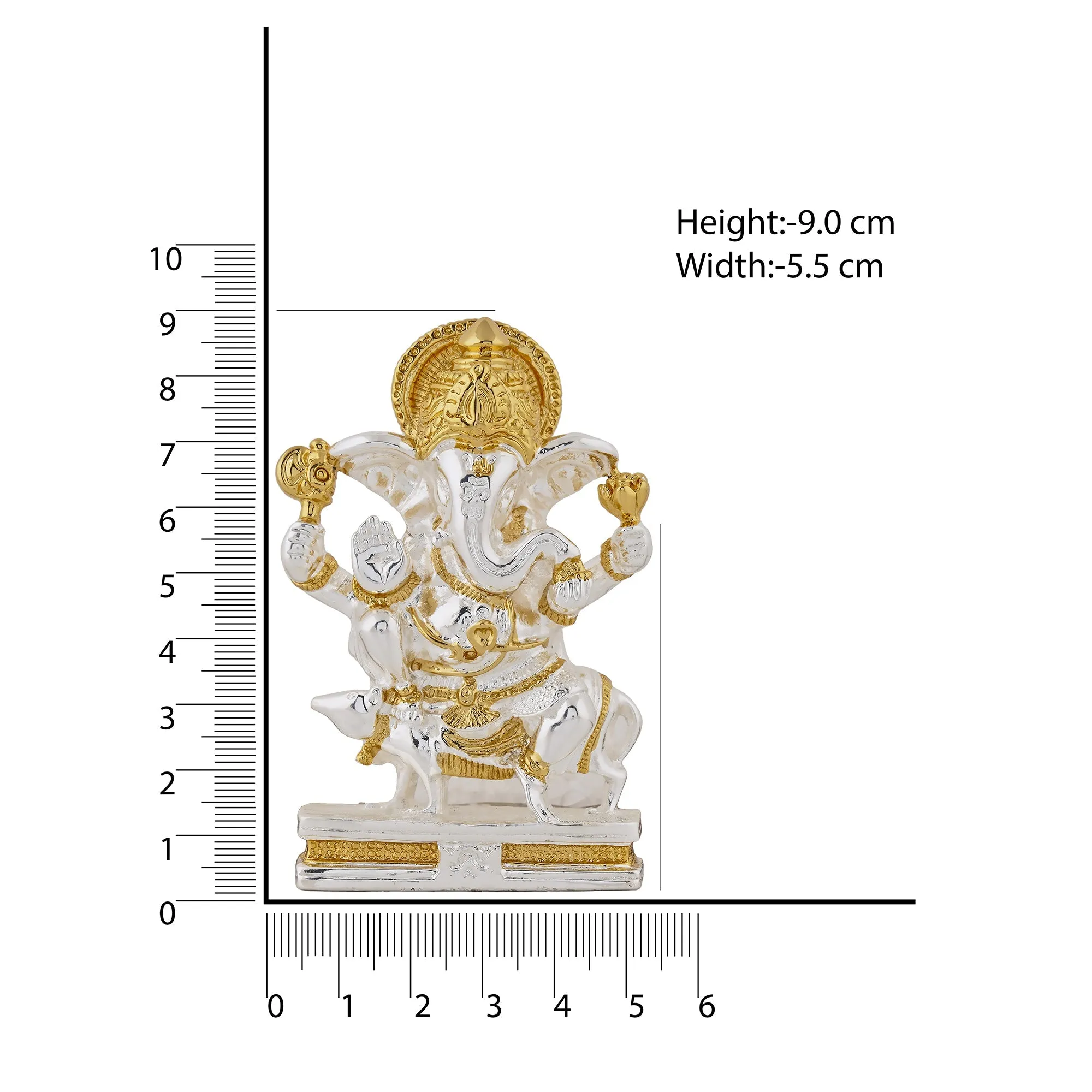 Estele Gold - Rhodium Plated Spiritual Lord Ganesh Idol