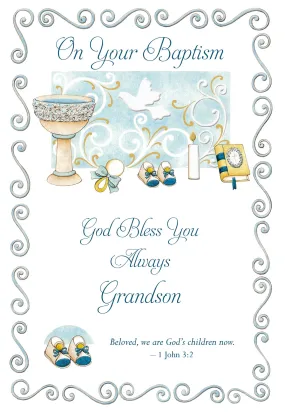 Grandson Baptism Card