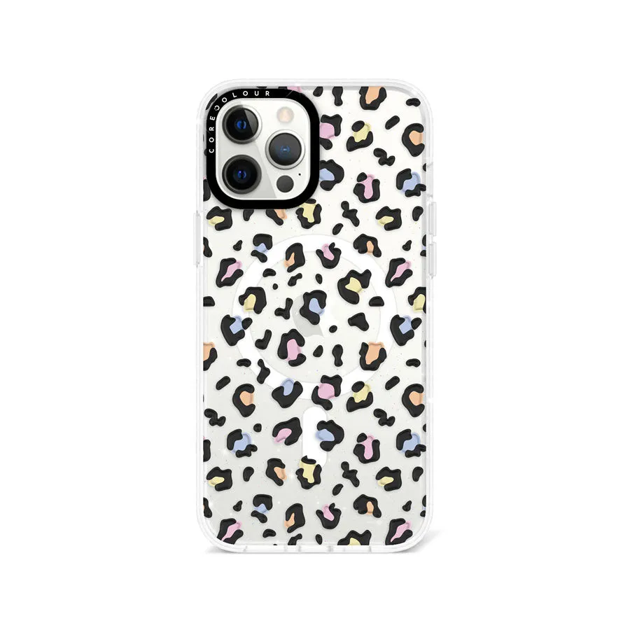 iPhone 12 Pro Colourful Leopard Glitter Phone Case Magsafe Compatible