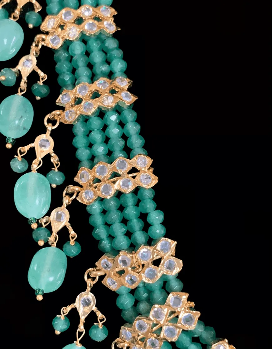 LN69 Esra multipendant necklace-light green   ( READY TO SHIP )