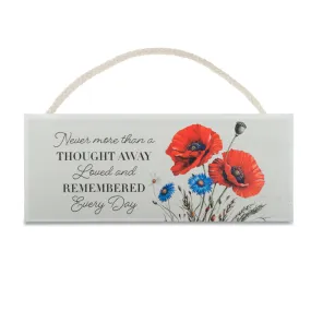 Loved and Remembered Poppies and Cornflowers Plaque