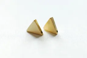 Matte Vermeil Gold Triangle Connector - 18k gold plated over Sterling Silver, holes drilled side to side, Vermeil Gold Triangle Beads