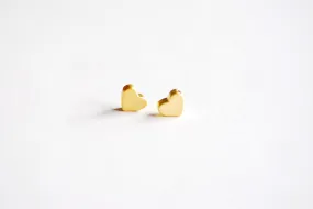 Matte Wholesale Vermeil Gold Heart Beads- 18k gold plated sterling silver, Gold Heart Focal Bead, Gold Heart Blank Charm, Gold Heart Beads, 104