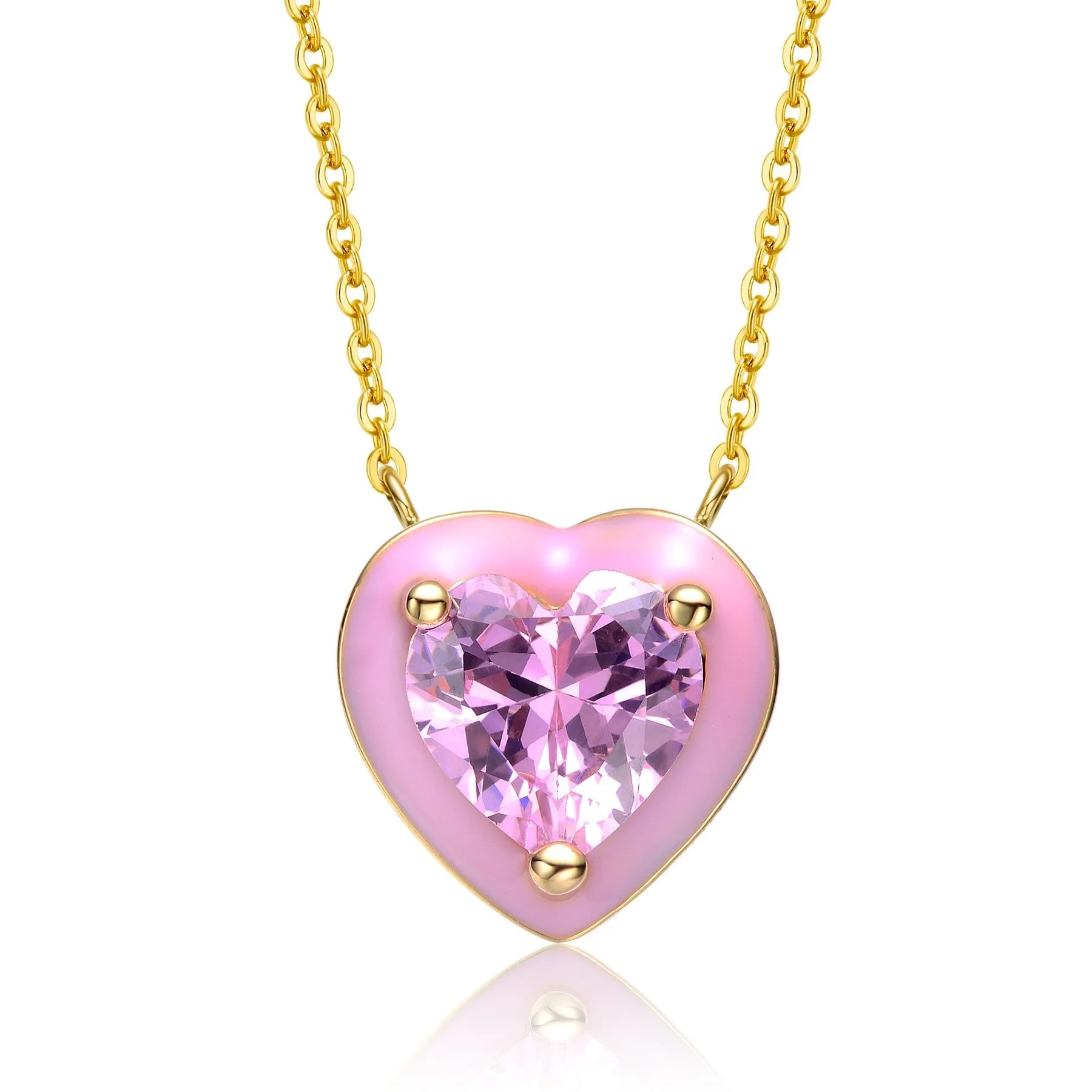 Pink Heart Layering Necklace