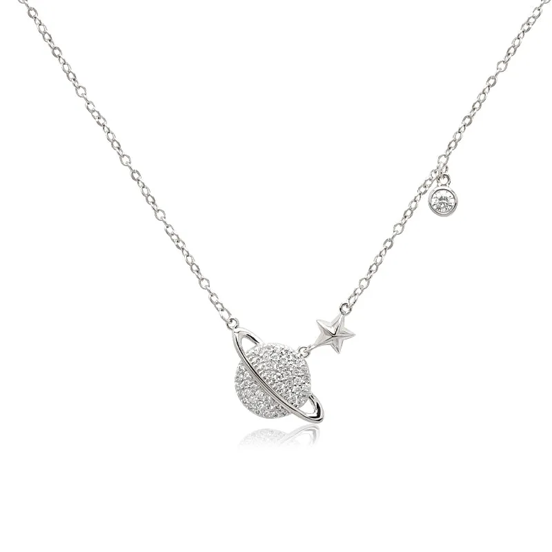 Planet Cubic Zirconia Necklace