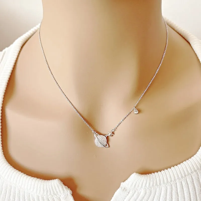 Planet Cubic Zirconia Necklace