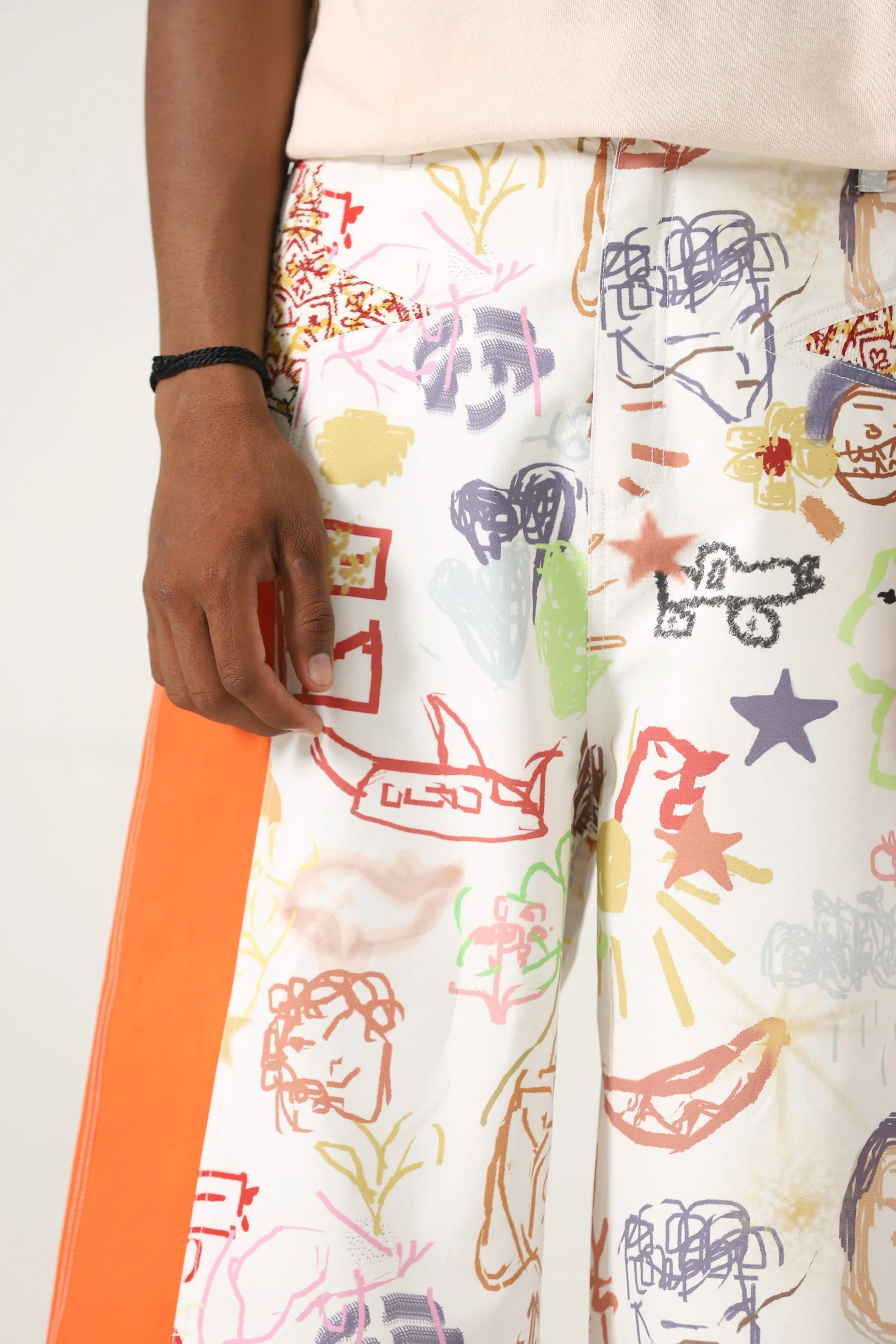 "LIFE IS A DOODLE" PRINTED TROUSERS