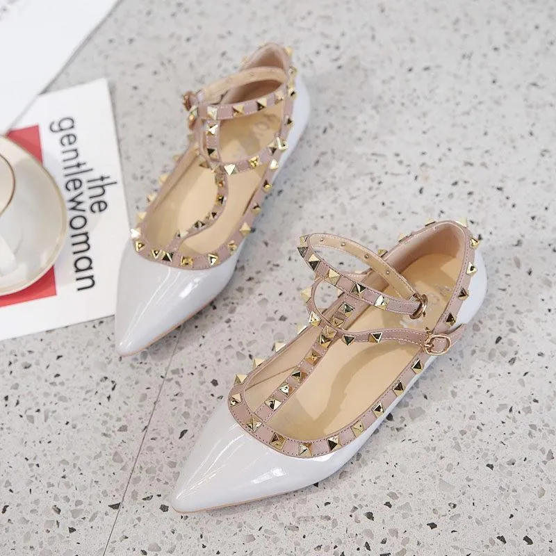 Studded Cage Ankle Fashion Flats