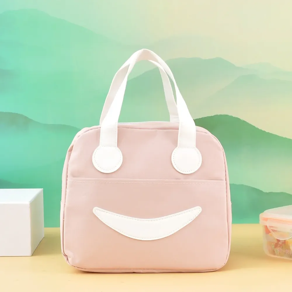 Stylish and elegant smiley lunch bag .