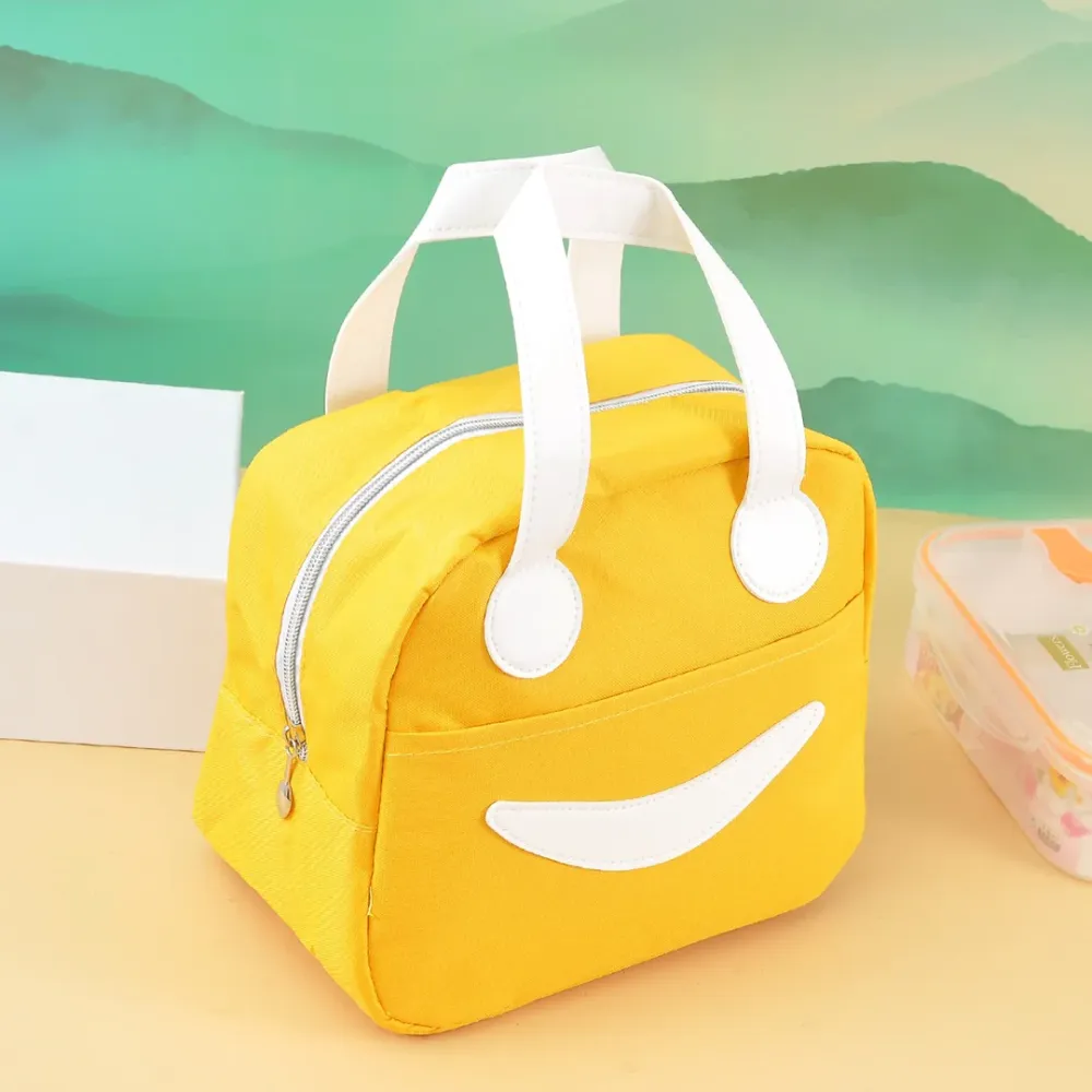 Stylish and elegant smiley lunch bag .