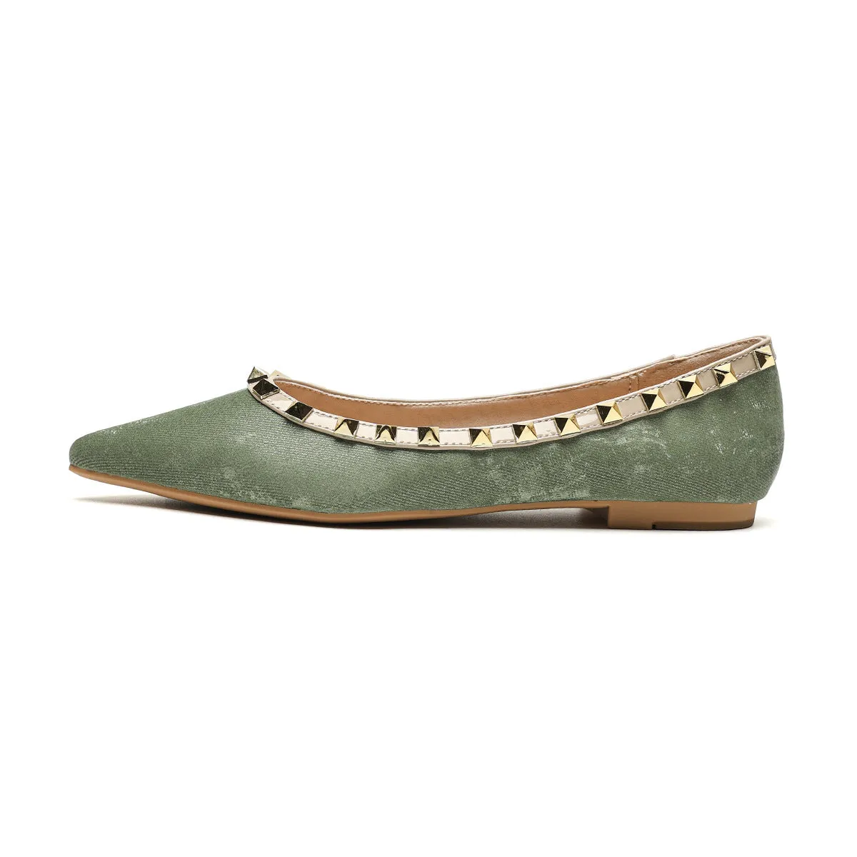 Women Stylish Pointed Toe Canvas Casual Flats