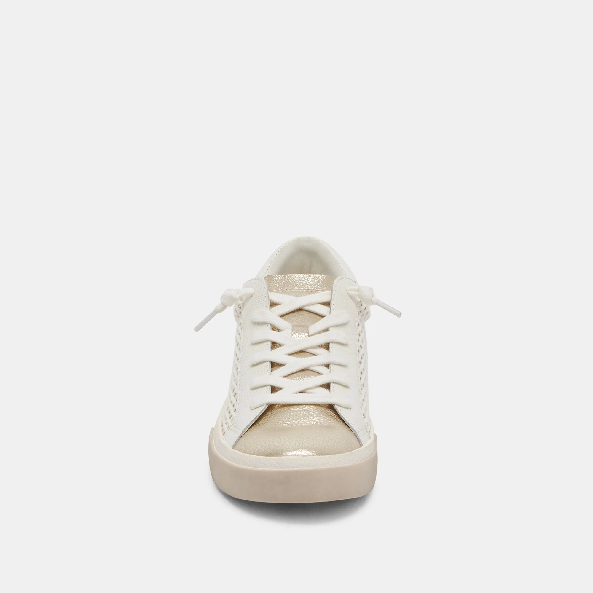 ZINA SNEAKERS BONE GOLD WOVEN