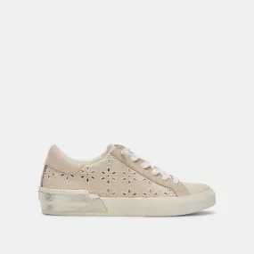 ZINA SNEAKERS OATMEAL FLORAL EYELET